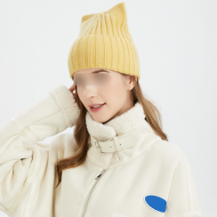 3 Pcs Womens Winter Fashionable Wool Cute Cat Ear Beanie