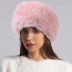 2 Pcs Winter Faux Fur Plush Head Band Hat
