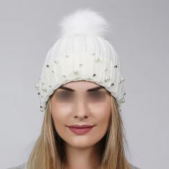 3 Pcs Pearl Pom Knit Beanie