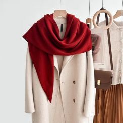 4 Pcs Fashionable Women Solid Color Wool Triangle Scarf