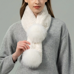 6 Pcs Womens Rabbit Fur Scarf