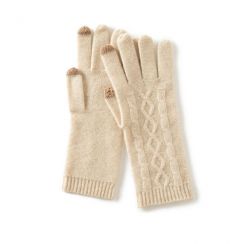 2 Prs Womens Winter Warm Cashmere Wool Knitted Outdoor Gloves