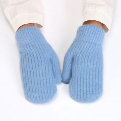 6 Prs Womens Winter Thick Knitted Double Layer Plush Gloves 