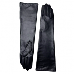 2 Prs High Quality Womens Windproof Long Sheepskin Leather Gloves