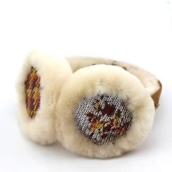 2 Prs Women Warm Sheepskin Lamb Fur Earmuffs